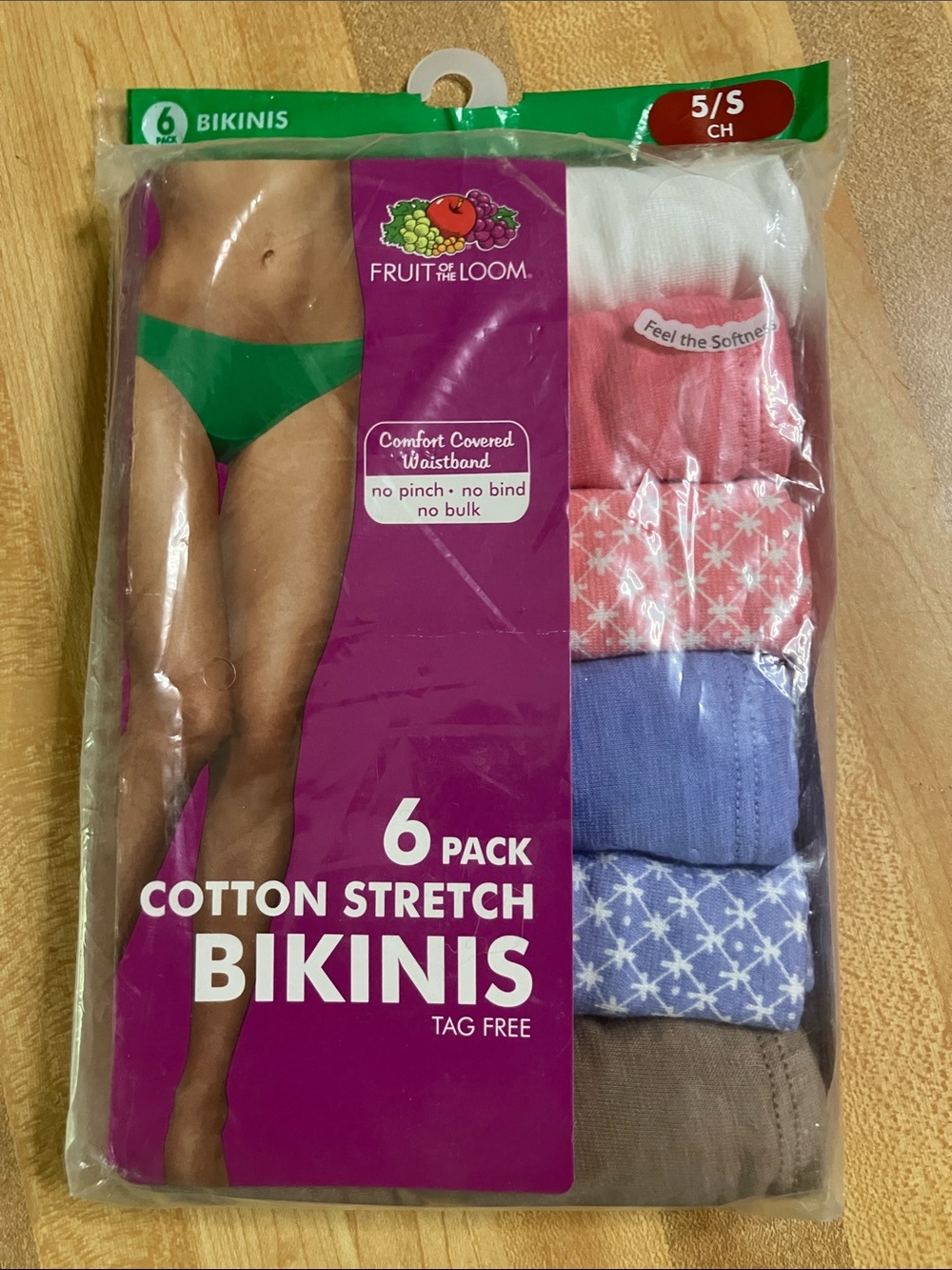 Fruit of the Loom 6 Pack Cotton Stretch Bikinis